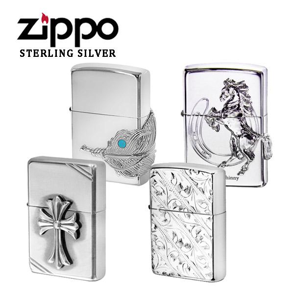 ジッポー スターリングシルバー ライター ZIPPO 純銀 シルバー925 ビッグフェザーメタル/ウ...