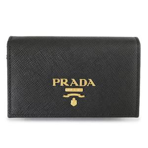 プラダ カードケース 1MC122 QWA F0002 名刺入れ サフィアーノ メタル レザー ブラック 黒 PRADA SAFFIANO METAL NERO｜1pia