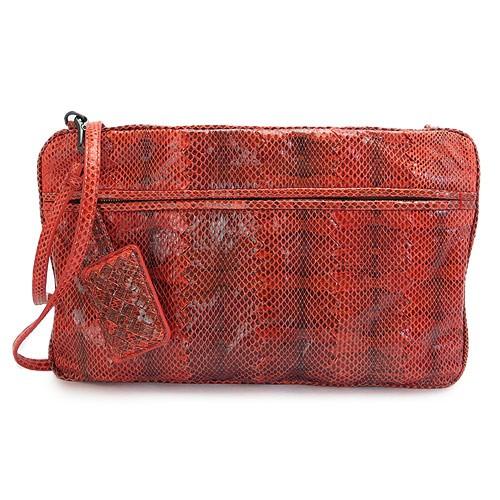 ボッテガヴェネタ ショルダーバッグ 244516 PYTHON RED パイソン柄 レザー レッド