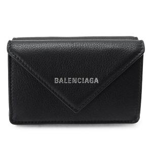 バレンシアガ 折財布 レディース 391446 DLQ0N 1000 ペーパー ミニウォレット 三つ折り財布 ミニ財布 レザー ブラック 黒 BALENCIAGA PAPIER MINI WALLET
