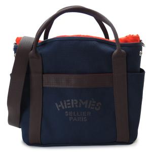 エルメス トートバッグ サック ド パンサージュ グルーム ショルダーバッグ ネイビー＋フー HERMES SAC DE PANSAGE GROOM