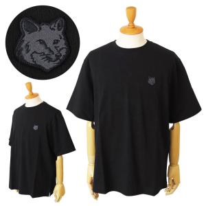 メゾンキツネ Tシャツ 半袖 LM00107KJ0119 P199 トップス ボールド フォックス ヘッド パッチ オーバーサイズ ブラック 黒 MAISON KITSUNE｜1pia