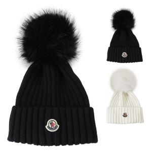 モンクレール ニットキャップ 3B00037 A9327 ビーニーキャップ ニット帽 帽子 リブ編み MONCLER｜1pia