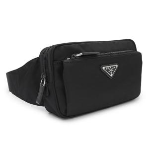 超美品 プラダ  ナイロン スマートフォンケース フォンポーチ ポシェット 斜め掛け ショルダーバッグ  ブラック  1DH030 PRADA（プラダ） 未使用 リナイロン Re-Nylon スマートフォンケース