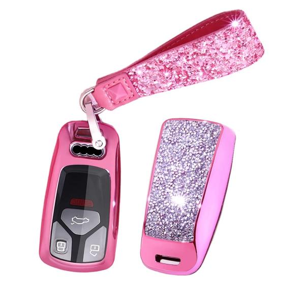 【並行輸入品】SABRILY Audi キーフォブカバー, ピンク SANRILY Sparklin...