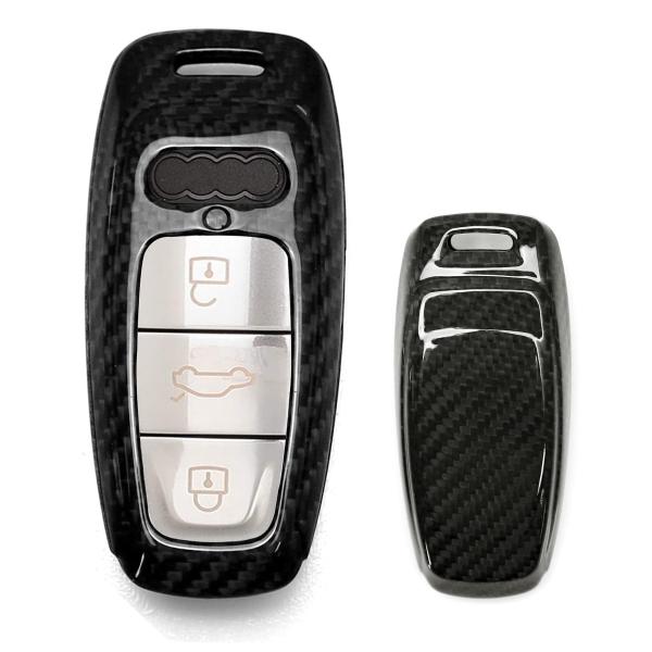 【並行輸入品】iJDMTOY キーフォブシェルカバー 純正/純正グロスブラックカーボンファイバー製 ...