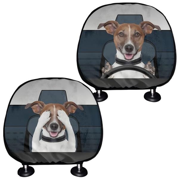 【並行輸入品】STUOARTE 2パック カートゥーン犬ドライバープリント カーヘッドレストカバー ...