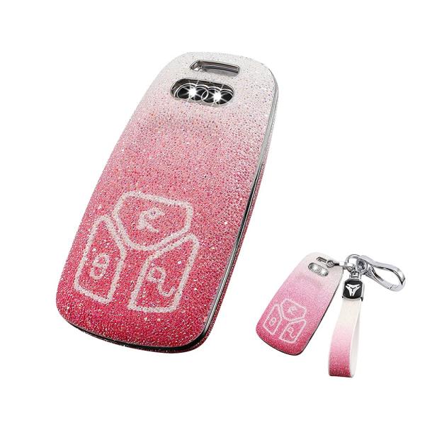 【並行輸入品】HIBEYO For Audi Key Fob Cover Rhinestone Bl...