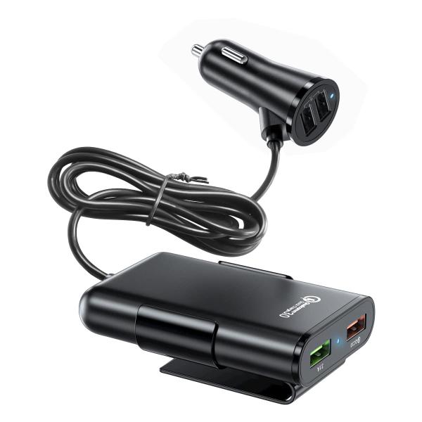 【並行輸入品】4 Multi Ports Car Charger, QC 3.0 Front/Bac...