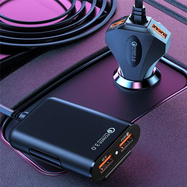 【並行輸入品】Quick Charge QC 3.0 カーチャージャー 4つのマルチポート フロント...