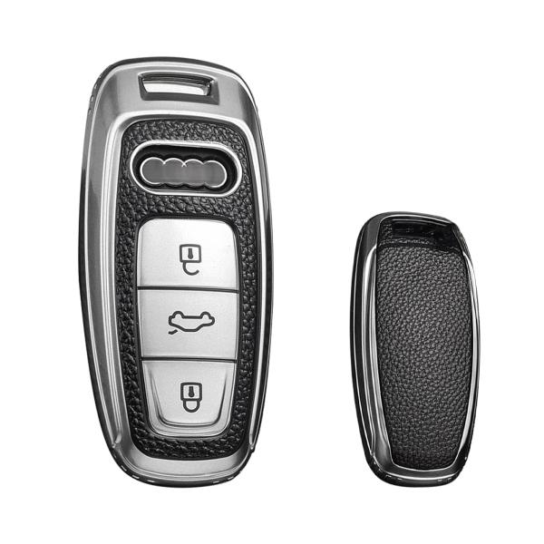 【並行輸入品】[x xotic tech] シルバー TPUグレインレザーテクスチャキーフォブシェル...