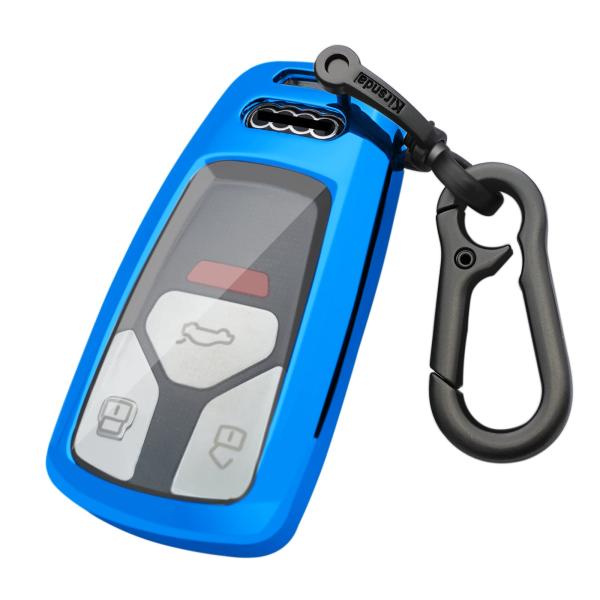 【並行輸入品】Kirsnda アウディ用キーフォブカバーケース、キーチェーン付き、ソフトTPUキーケ...