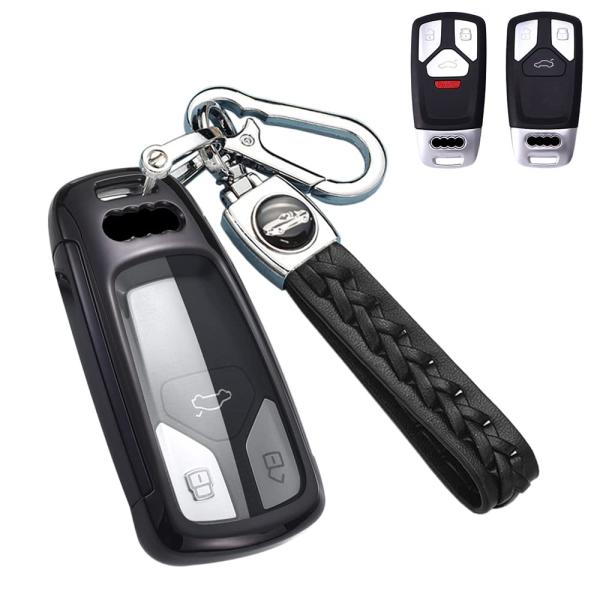 【並行輸入品】SANRILY 完全保護 TPU 3ボタン キーフォブカバー Audi A4 Q7 Q...