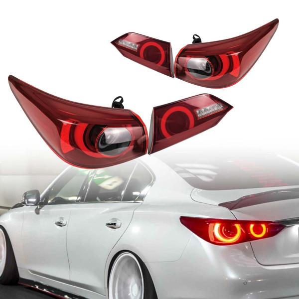 【並行輸入品】YLT AUTO アウターボディアウター+インナーリバーステールライトハウジング 4個...