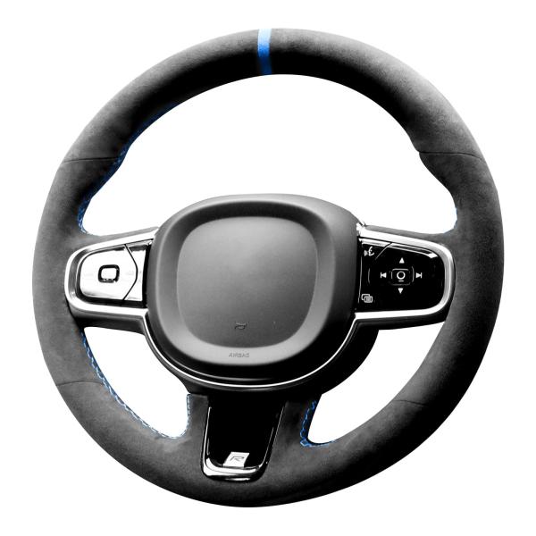 【並行輸入品】Alfanxi 手縫い縫い イタリア アルカンターラ 車ハンドルカバー ラップ ボルボ...