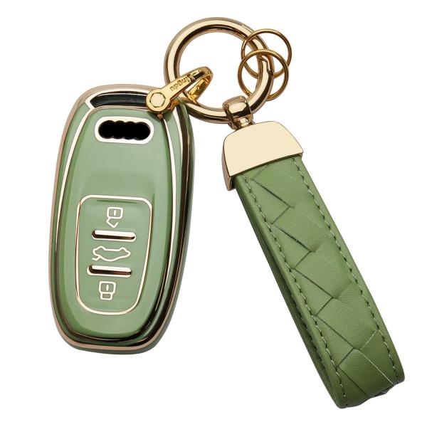 【並行輸入品】bqepe for Audi Key fob Cover Keychain Fit f...