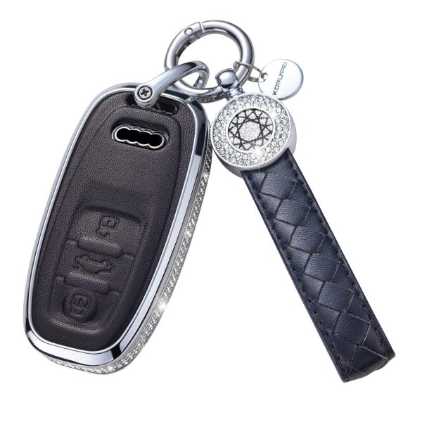 【並行輸入品】SHANGHONG アウディキーフォブカバー キーチェーン付き 本革クリスタル フルプ...
