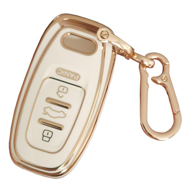 【並行輸入品】QIXIUBIA アウディキーフォブカバー キーレスリモートスマートキーフォブシェル ...