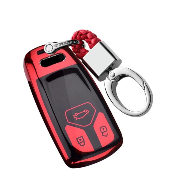 【並行輸入品】SANRILY Plating Key Fob Cover for Audi A4 Q...