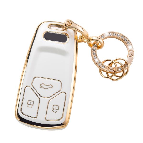 【並行輸入品】Gematay Audi キーフォブカバー キーチェーン付き キーシェルカバーホルダー...