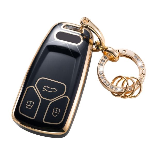 【並行輸入品】Gematay Audi キーフォブカバー キーチェーン付き キーシェルカバーホルダー...