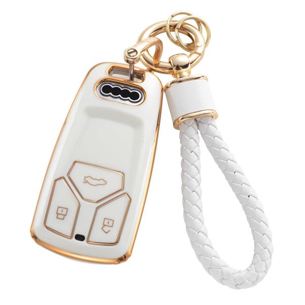 【並行輸入品】RUABIBAN Audi キーフォブカバー キーチェーン付き ソフトTPUキーケース...