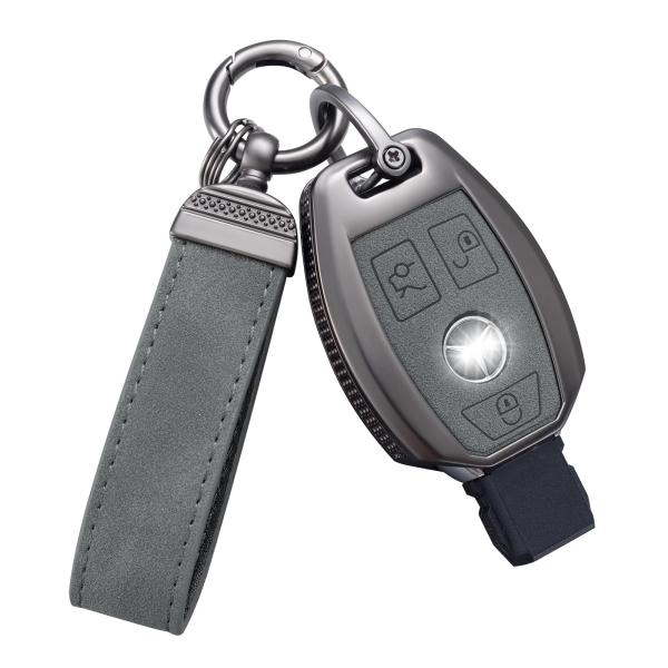 【並行輸入品】YO&amp;YOYE メルセデスベンツキーフォブカバー キーチェーン付きレザーキーケースプロ...