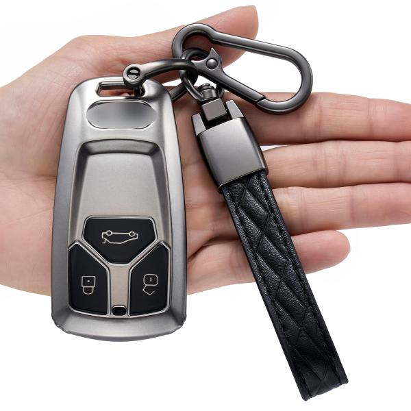 【並行輸入品】LJMTBKAN for Audi Key Fob Cover with leathe...