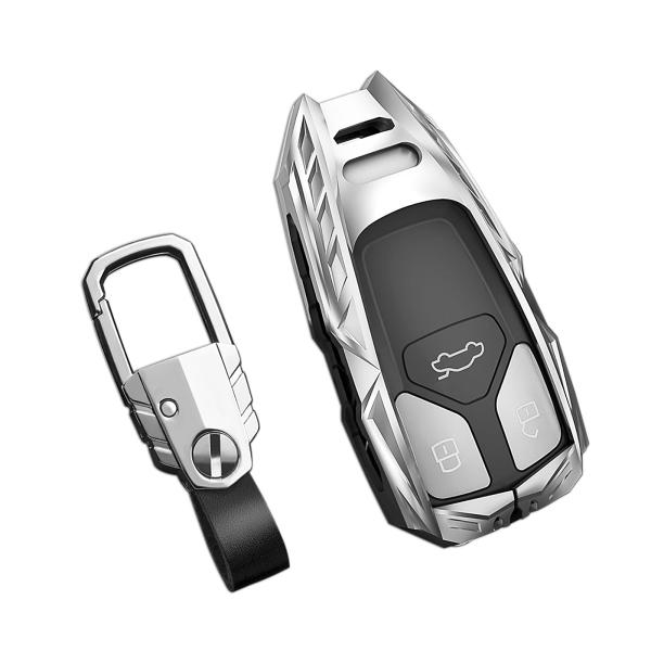 【並行輸入品】SLAKNOK アウディ用キーフォブカバー キーチェーン付き スタイリッシュで丈夫な亜...