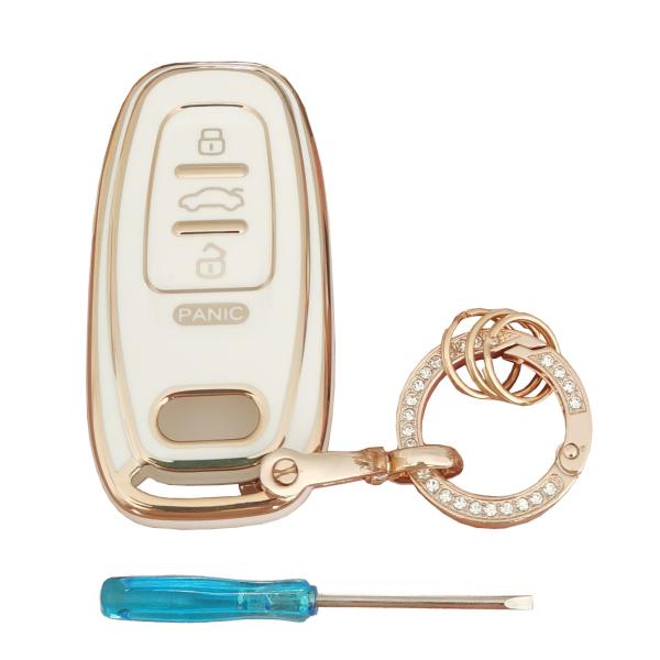 【並行輸入品】WENHENI for Audi Key Fob Cover with Keychai...