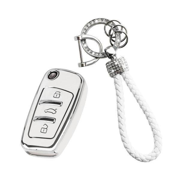 【並行輸入品】Alozbpo キーチェーン付きキーフォブカバー Aud対応 キーケースシェル Aud...