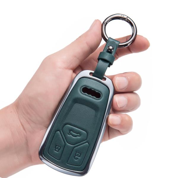 【並行輸入品】アウディキーフォブカバー アルミレザーキーケース Audi A4 Q7 Q5 TT A...