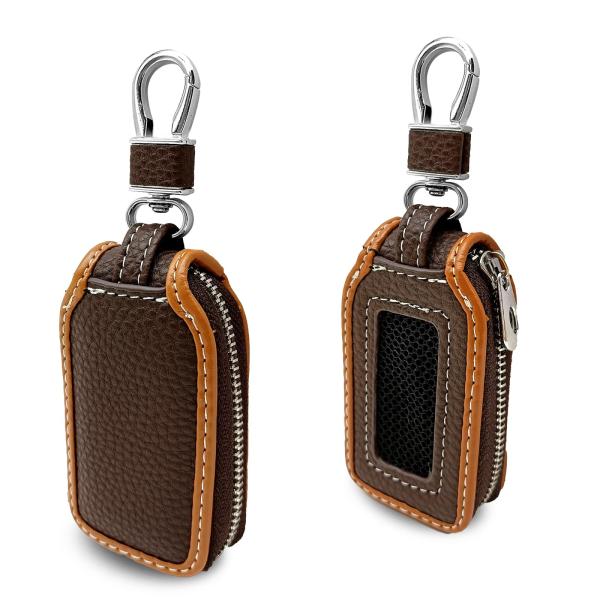 【並行輸入品】優れたレザーカーケース キーフォブプロテクター スマートリモートジッパーキープロテクタ...