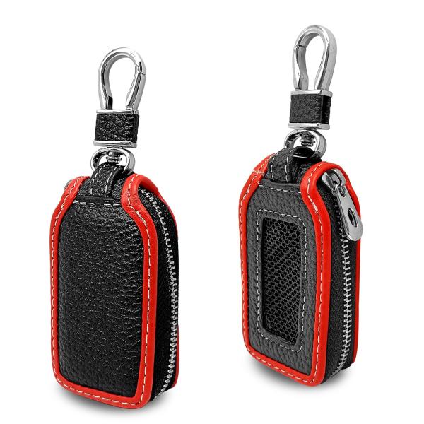 【並行輸入品】優れたレザーカーケース キーフォブプロテクター スマートリモートジッパーキープロテクタ...