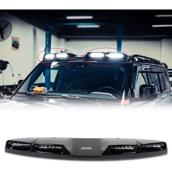 【並行輸入品】YIZUNPARQUS ランプルーフトップライトバー LED DRL付き スーパーブラ...