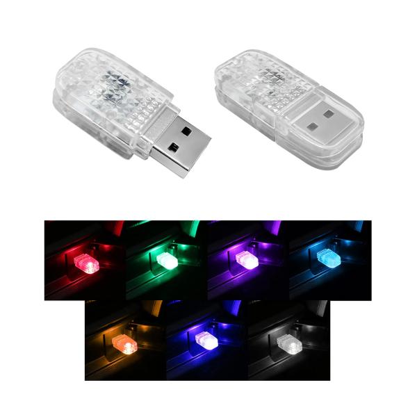 【並行輸入品】Suvnie 2PCS USB LED Car Interior Atmosphere...