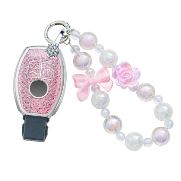 【並行輸入品】Pangpai Pink Key Fob Cover for Mercedes Ben...