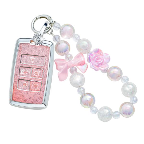 【並行輸入品】Pangpai ピンク キーフォブカバー ランドローバー ヴォーグ レンジディスカバリ...