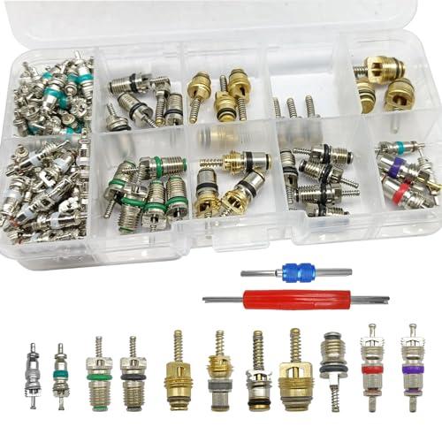 【並行輸入品】エアコンバルブコアアクセサリーキット、A/C R12 R134a 冷凍タイヤバルブステ...