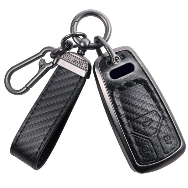 【並行輸入品】YO&amp;YOYE カーボンファイバーテクスチャキーフォブカバー Audi A4 Q7 Q...