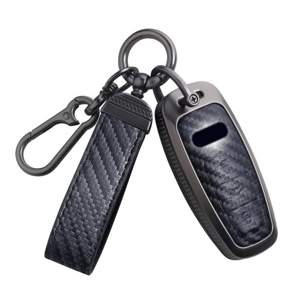 【並行輸入品】YO&amp;YOYE カーボンファイバーテクスチャキーフォブカバー Audi A6L A6 ...