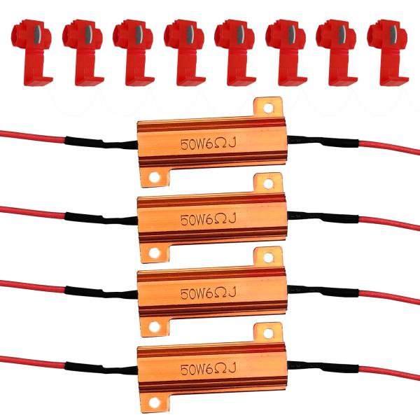 【並行輸入品】4個 50W 6Ohm LED 負荷抵抗器 LEDバルブを修正 高速ハイパーフラッシュ...
