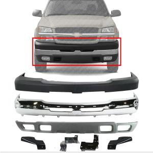 【並行輸入品】AUTOS PARTS PLUS フロントバンパークローム + アッパーカバー テクスチャード加工 + 下部バランス + ブラケッ