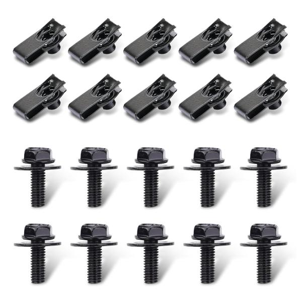 【並行輸入品】 Heyzidu 20 PCS Car Body Bolt and U nut Cla...