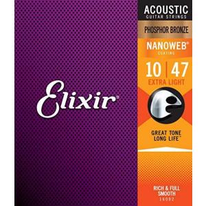 Elixir エリクサー アコースティックギター弦 NANOWEB フォスファーブロンズ Extra Light .010-.047 #16002の商品画像