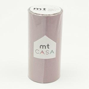 カモ井加工紙 mt CASA 100mm 方眼 ピンクonグレー