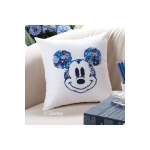 オリムパス 6048 ししゅうキット ディズニー ミニクッション (ミッキーマウス) はじめて クラフト 刺繍 洋裁 キャラクター 裁縫 クロスステッチ 初心者向けの商品画像