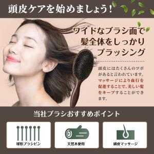 ヘアブラシ 猪毛 プレゼント 高級 パドルブラ...の詳細画像3