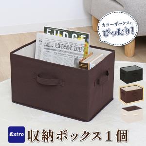 収納ボックス 不織布製 1個 カラーボックスにぴったり ブラック×グレー