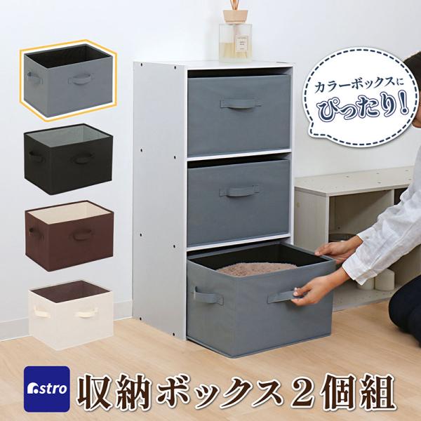アストロ公式 製品保証付き 収納ボックス 2個セット 不織布製 ニトリ カラーボックスにぴったり グ...